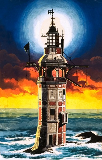 Eddystone-fyrtårnet af Ron Embleton