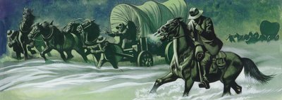 Vintervogntog (gouache på papir) af Ron Embleton
