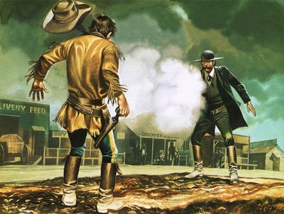 Wyatt Earp på arbejde i Dodge City af Ron Embleton