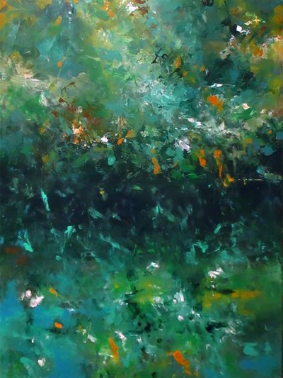 Abstrakt: Emerald Flow af Ron Halfant