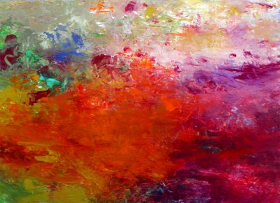 Levende, lidenskabelig abstrakt kunst af Ron Halfant