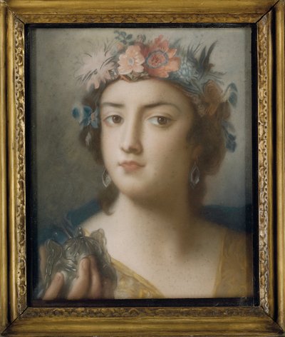 Allegorier af de fire kontinenter: Asien (pastel på papir) af Rosalba Giovanna (follower of) Carriera