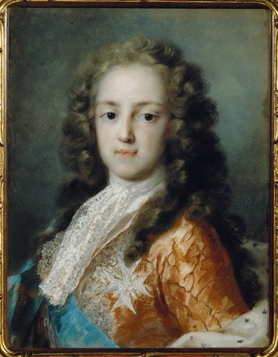 Ludvig XV, som Dauphin, iført Saint Esprit-ordenen, også kaldet Cordon Bleu af Rosalba Giovanna Carriera