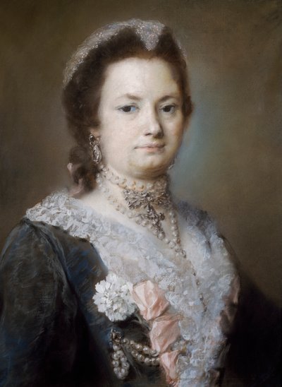 Portræt af en dame (pastel på papir) af Rosalba Giovanna Carriera