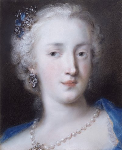 Portræt af en dame (pastel på papir) af Rosalba Giovanna Carriera