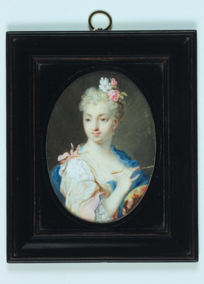 Selvportræt (akvarel på elfenben) af Rosalba Giovanna Carriera