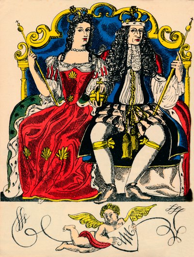 William III og Mary II, konge og dronning af Storbritannien og Irland fra 1688, 1932 af Rosalind Thornycroft