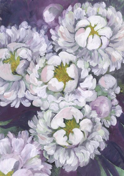 Hvide pæonblomster af Rosana Laiz Blursbyai