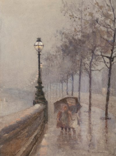 Børn på dæmningen (akvarel) af Rose Maynard Barton