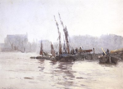Losning af pramme (akvarel) af Rose Maynard Barton