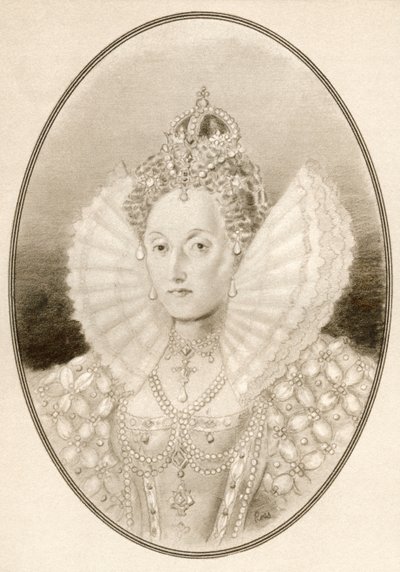 Elizabeth I, alias The Virgin Queen, Gloriana eller Good Queen Bess, fra levende biografier om berømte herskere. af Ross Gordon