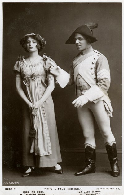 Iris Hoey og Jack Cannot, britiske skuespillere, c1908. af Rotary Photo