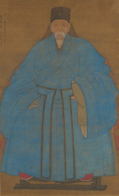 Portræt af kunstnerens oldemor Yizhai i en alder af 85...1561 eller 1621. af Ruan Zude