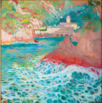 San Fruttuoso fra havet, ca. 1909 af Rubaldo Merello
