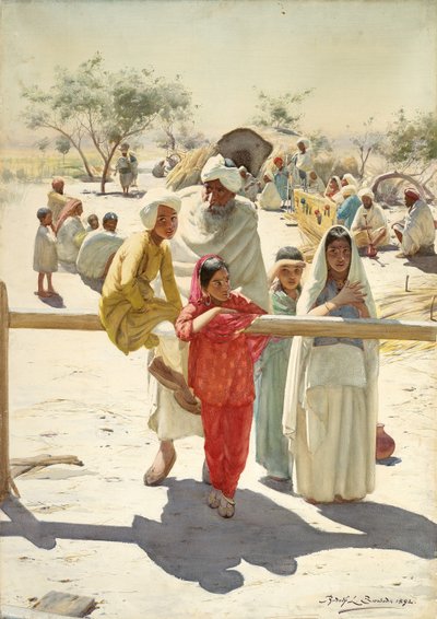Et kig på toget, Indien, 1892 af Rudolf Der G. Swoboda