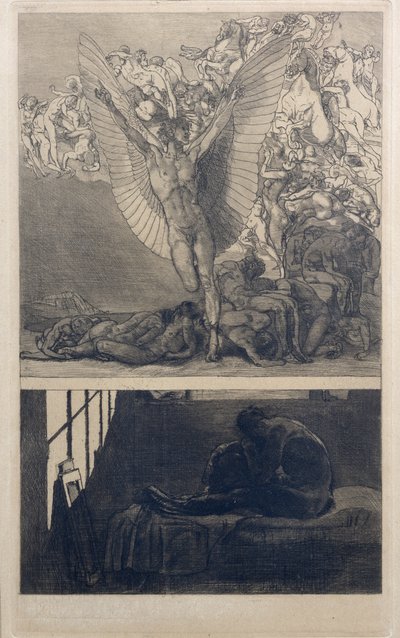 Søvnløs nat (radering) af Rudolf Jettmar