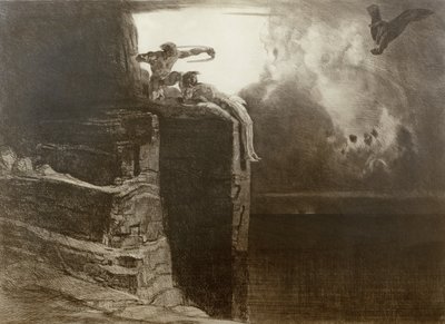 Frigivelsen af Prometheus (radering) af Rudolf Jettmar