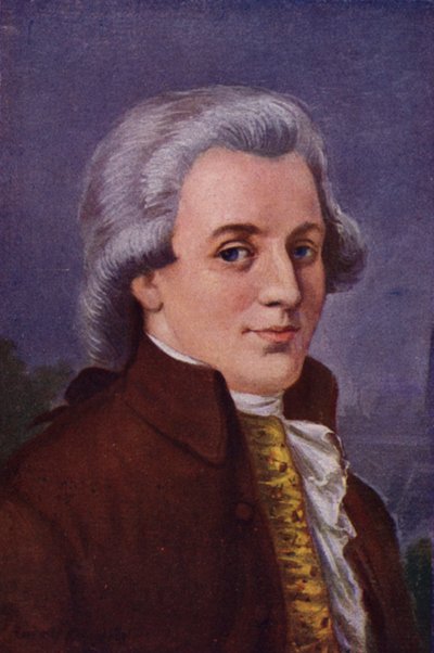 Mozart (farve litho) af Rudolf Klingsbogl