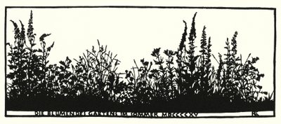 Side fra Husliv, silhuetter af Rudolf Koch (litho) af Rudolf Koch