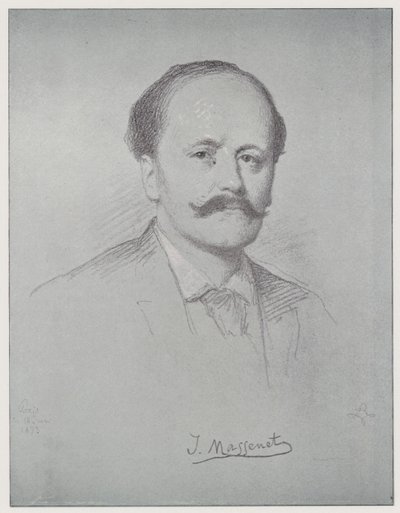 Jules Emile Frederic Massenet (litho) af Rudolf Lehmann
