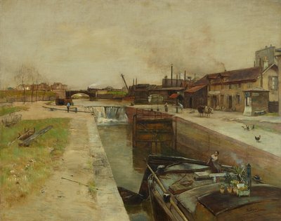 Slus på St. Denis-kanalen af Rudolf Ribarz