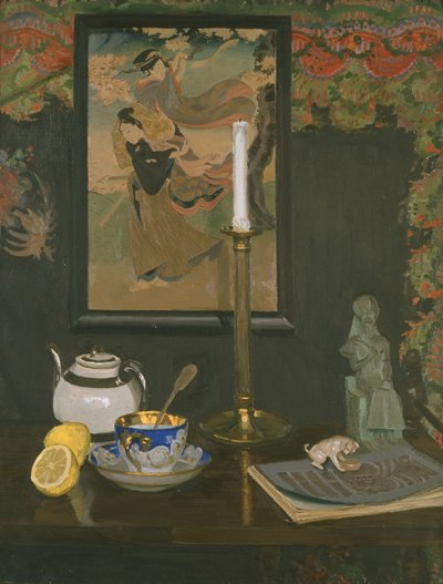 Stilleben med lysestage af Rudolf Vejrych
