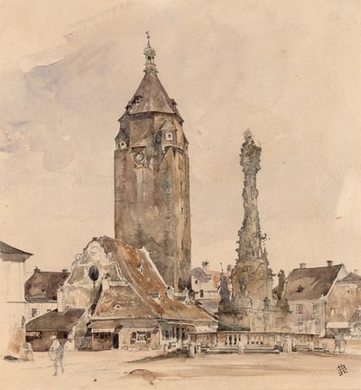 Det gamle rådhus i Korneuburg af Rudolf von Alt