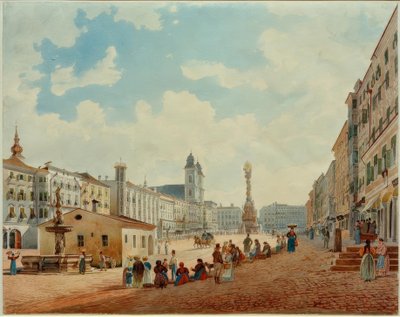 Hovedtorvet i Linz af Rudolf von Alt