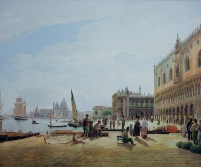 Die Riva degli Schiavoni mit dem Dogenpalast af Rudolf von Alt