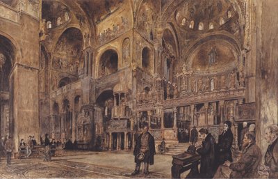 Tysk: Interiørbillede af Markuskirken i Venedig af Rudolf von Alt