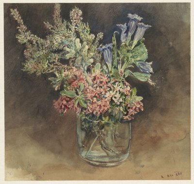 Glas med alpine blomster af Rudolf von Alt