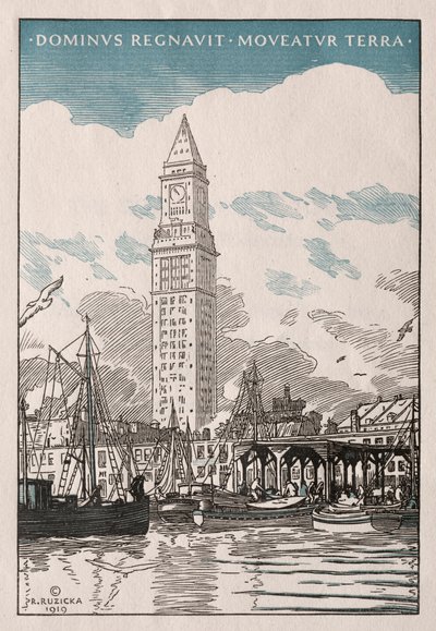 Custom House Tower fra Waterside af Rudolph Ruzicka