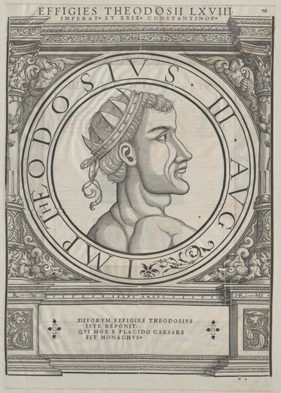 Den østromerske kejser Theodosius III (tryk) af Rudolph Wyssenbach