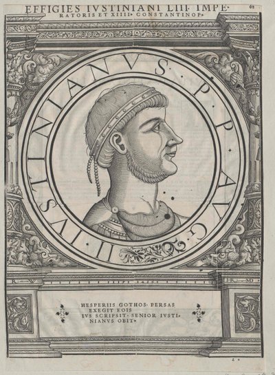 Kejser af det byzantinske rige Justinian I (print) af Rudolph Wyssenbach