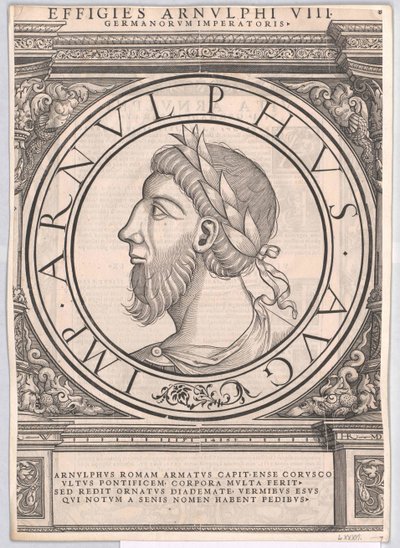 Romersk østfrankisk kejser Arnulf (print) af Rudolph Wyssenbach