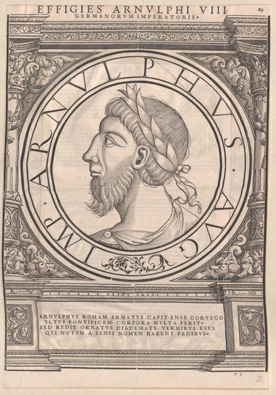 Romersk østfrankisk kejser Arnulf (print) af Rudolph Wyssenbach