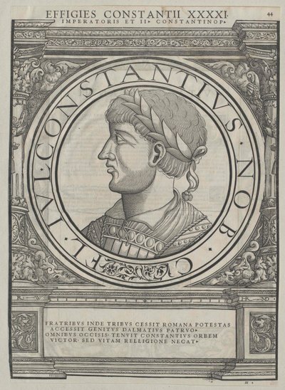 Den romerske kejser Constantius II (tryk) af Rudolph Wyssenbach