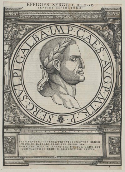 Den romerske kejser Galba (tryk) af Rudolph Wyssenbach