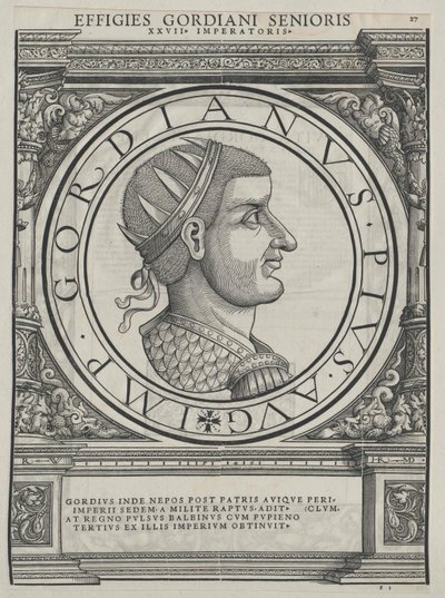 Den romerske kejser Gordian I (tryk) af Rudolph Wyssenbach