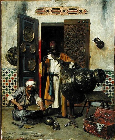 Metalarbejderen, ca. 1888 (olie på panel) af Rudolphe Ernst