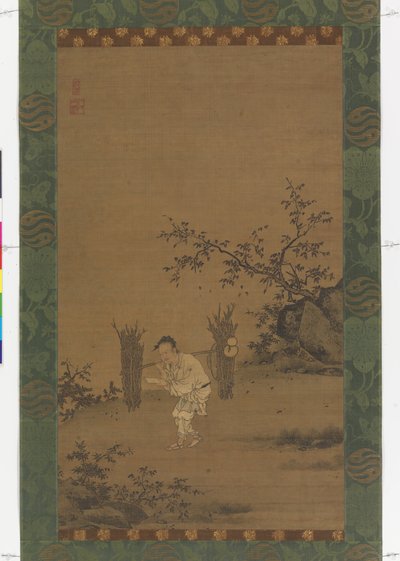 Zhu Maichen, ca. 1450 (blæk og farve på silke) af Rui Shi