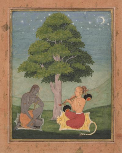 Kedar Ragini: Folio fra en ragamala-serie Garland of Musical Modes, ca. 1690-95. af Ruknuddin