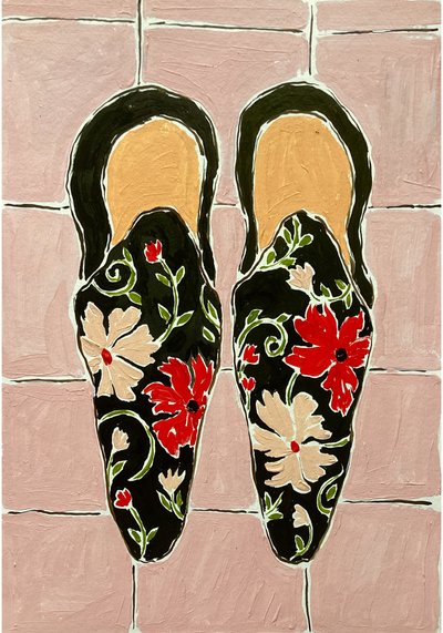 Elegante tøfler med blomstermønster af Rushati Chowdhury