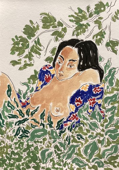 Kvinde i løv af Rushati Chowdhury