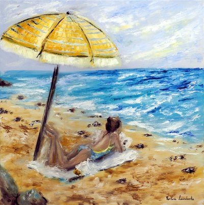 Beach Day, 2022 (olie på kavaj) af Ruslana Levandovska