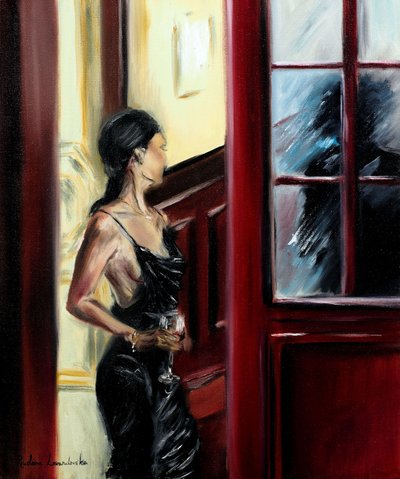 Beyond the door, 2022 (olie på lærred) af Ruslana Levandovska