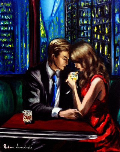 City Lights and Gentle Nights, 2024 (olie på lærred) af Ruslana Levandovska