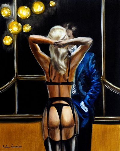 Midnatsromantik, 2025 (olie på lærred) af Ruslana Levandovska