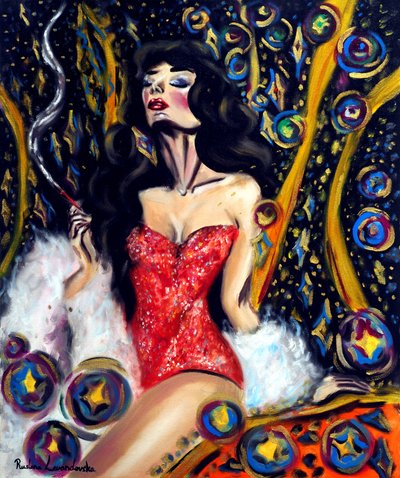 Shimmering Night, 2025 (olie på lærred) af Ruslana Levandovska