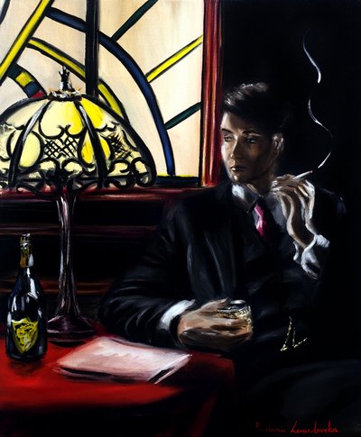 The Noir Hour, 2025 (olie på lærred) af Ruslana Levandovska